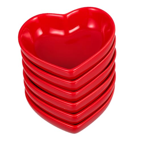 HOMSFOU 6st Liebes-herz-dip-sauce-schüssel Herz Gericht Snack Dip Snack-schüssel Soße in Herzform Schlüsselschale Untertassen Schalen Zuckerdose Herz-dessertteller Goldener Bär Keramik Ost von HOMSFOU