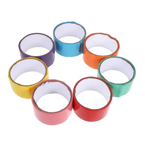 HOMSFOU 7 Stück Regenbogen -Stromband Interaktives Klebeband pädagogisches sensorisches klebeband bunte bunte Packband klebrige lustige Bänder Bastelband bopp von HOMSFOU