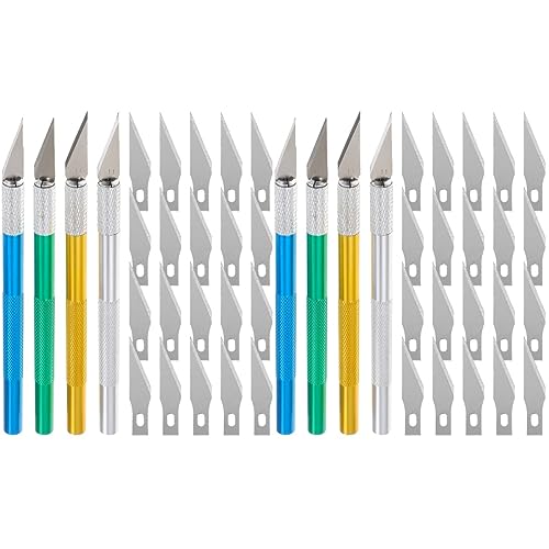 HOMSFOU 8 Sätze Geschnitzte Bastel Messer auflageboxen ausstechplatte Craft Aufbewahrungskoffer Ersatzklingen Werkzeug Hobby-Messer-Kit Hobby Bastelmesser-Kit Aluminium von HOMSFOU