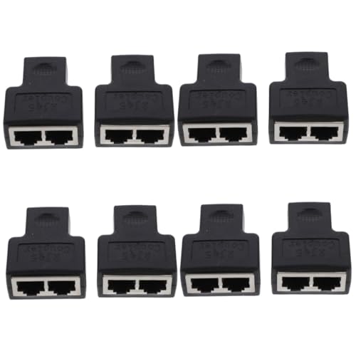 HOMSFOU 8 STK Netzwerk-t-stück Ethernet-Splitter Netzwerkadapter Anschlüsse 1 Bis 2 Splitterkoppler Splitter Stecker Ethernet-Extender-Splitter Rj45 Stoßverbindung 3u Vergoldet Kabel von HOMSFOU