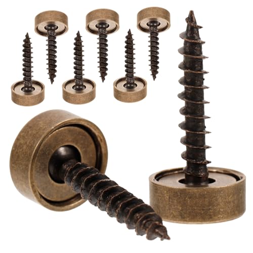 HOMSFOU 8 Stück Teiliges Dekorative Spiegel schrauben mit Kappen Selbstschneidend Rostfreie Abdeckkappen für Bad Küche Möbel und Bastelarbeiten Einfache Montage Langlebig von HOMSFOU