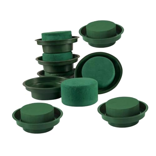 HOMSFOU 8 Stück Teiliges Grünes Floristen Runden Schaumstoffschalen Hochsaugfähiger Blumensteckschaum für Hochzeit Party DIY-blumendekoration Langlebig und Vielseitig Einsetzbar von HOMSFOU