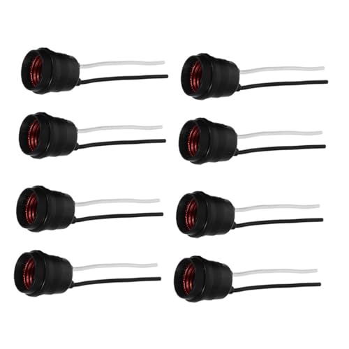 HOMSFOU 8 Stück Teiliges Schraubsockel- Schwarzer Wasserdichter Outdoor Lampensockel mit Kabel Wetterfester Lampenhalter für Garten Bad Küche Feuchtigkeitsresistente Lichtfassung von HOMSFOU