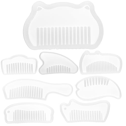 HOMSFOU 8 Stück Teiliges Silikonform Set für Diy Kämme Wiederverwendbare und Waschbare Epoxidharz Gießformen Silikonformen für Handgefertigte Kammgestaltungen Langlebig und Einfach zu von HOMSFOU
