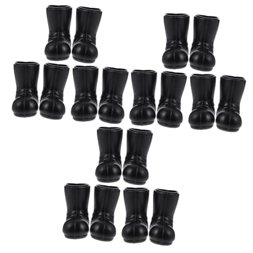 HOMSFOU 9 Paare Mini-Stiefel Puppenhaus-Wanderschuhe Weihnachtsstiefeldekorationen Gnom Schuhe Kuchen Verzieren Miniatur-weihnachtsstiefel Mini-wichtel-Schuhe Esstisch Zubehör Kind Plastik von HOMSFOU