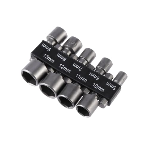 HOMSFOU 9 Stück Teiliges Stecknuss adapter set aus Vanadiumstahl Langlebige Sechskant bits für Akkuschrauber und Bohrmaschinen Geeignet für Heimwerker Holzarbeiten Autoreparatur von HOMSFOU