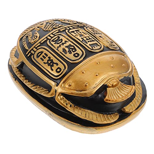 HOMSFOU Heimdekoration Heimdekoration Ägypten Skarabäus Käfer Statuen Harz Skarabäus Ornament Mini Käfer Dekors Ägyptischer Stil Geschenke für Auto Tisch Regal Geschenke (Golden) von HOMSFOU