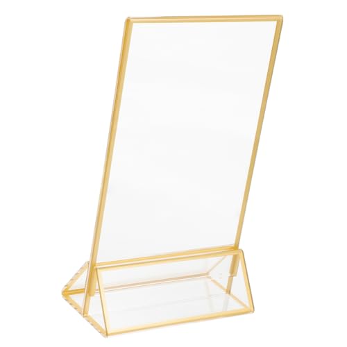 HOMSFOU Acryl Schildhalter mit Goldenem Doppelseitiger Tischaufsteller für Menükarten Transparent Stabil für Restaurants Hochzeiten Buffets HOMSFOU Acryl Schildhalter mit Goldenem Doppelseitiger Tischaufsteller für Menükarten Transparent Stabil für Restaurants Hochzeiten Buffets von HOMSFOU