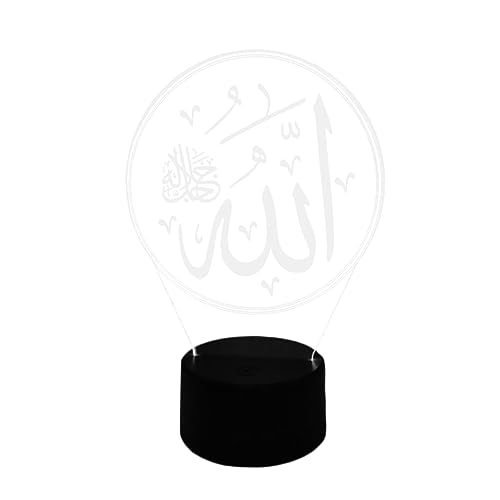 HOMSFOU Allah Illusionslampe Mit Touch-funktion Transparente Acrylplatte Batterielos Für Stimmungsvolle Beleuchtung Im Wohnzimmer Schlafzimmer Geschenkidee Für Besondere Anlässe von HOMSFOU