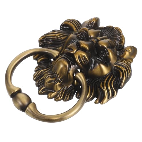 HOMSFOU Antiker Löwenkopf-türklopfer Ziehgriff aus Zinklegierung mit Ergonomischem Großem Ringgriff Chinesischer Stil Dekorativer Vintage-türgriff für Haustür Schrank Kommode Bronze-grün HOMSFOU Antiker Löwenkopf-türklopfer Ziehgriff aus Zinklegierung mit Ergonomischem Großem Ringgriff Chinesischer Stil Dekorativer Vintage-türgriff für Haustür Schrank Kommode Bronze-grün von HOMSFOU
