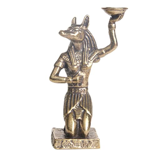 HOMSFOU Ägyptische Statue Aus Messing Pyramide Ägyptische Statue Dekor Anubis-skulptur Aus Messing Antike Ägypten-Statue Gottheit Schakal Figur Ägypten Anubis Figur Idol Schreibtisch Mann von HOMSFOU