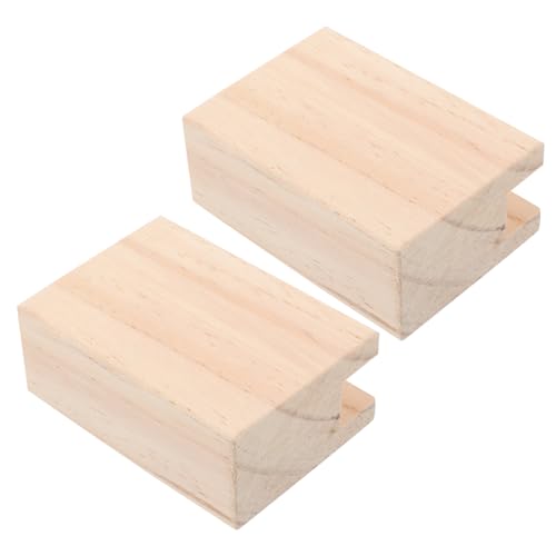 HOMSFOU Betterhöhungen aus Holz für Möbelerhöhung, langlebige Betthebeblöcke, stabile Tischbeinerhöhungen, rutschfestes Design für Bett und Sofa, 2 Stück von HOMSFOU
