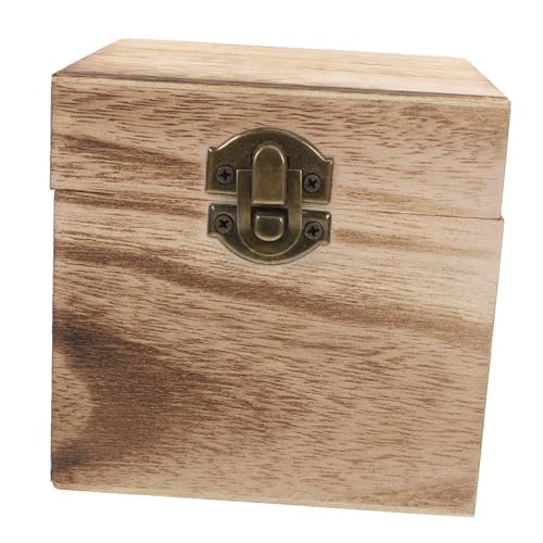 HOMSFOU Box Geschenkbox Vintage Unbehandeltes Holz Schatztruhe Dekorative Kleine Truhe Schatztruhe Große Kleine Schatztruhe Unbehandeltes Holz Handwerk Holztruhe Helle Paulownia von HOMSFOU