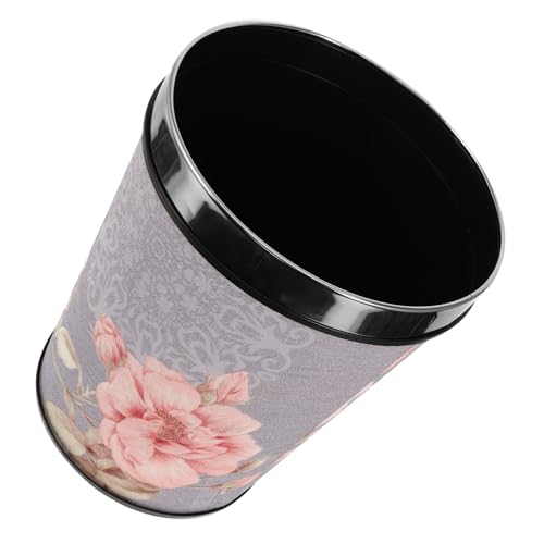 HOMSFOU Büro Mülleimer Retro Design Funktionaler Abfallbehälter ohne Deckel aus mit Trompetenblumen Muster für Küche Bad Wohnzimmer und Büro HOMSFOU Büro Mülleimer Retro Design Funktionaler Abfallbehälter ohne Deckel aus mit Trompetenblumen Muster für Küche Bad Wohnzimmer und Büro von HOMSFOU