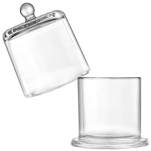 HOMSFOU Butterschalen aus Glas mit Deckel, Mini-Butterbehälter, transparent, kleine Butterglocke, Kerze, Tasse für Gelee, Marmelade, Süßigkeiten von HOMSFOU