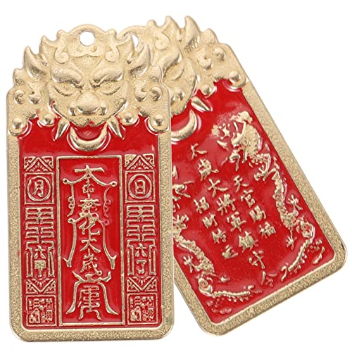 HOMSFOU Chinesische Fengshui-Dekoration 2st Allgemeiner Befehl Von Tai Sui Sternzeichen Kaninchen Amulett Karte Gegen Einbruch Gesundheitskarten Messing China Sternzeichen Tiger von HOMSFOU