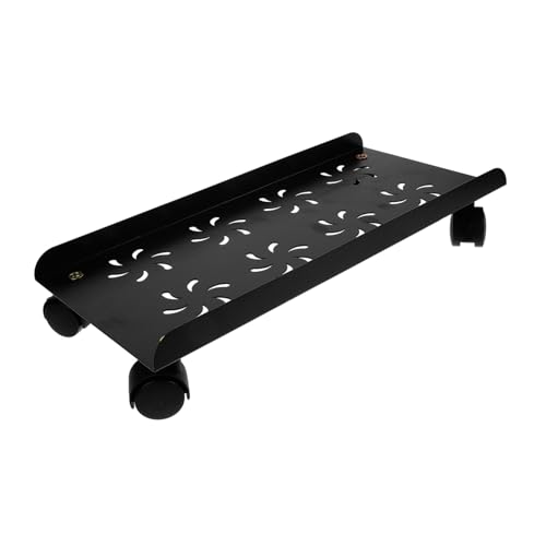 HOMSFOU Computer-Host-Halterung Stehen Computerturmständer unter dem Schreibtisch CPU-Ständer Desktop-Tower-Ständer Computerkoffer CPU -Halter Bewegliche Computerturmständer Metall Schwarz von HOMSFOU