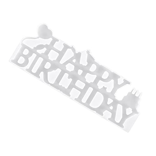 HOMSFOU DIY Silikonform Happy Birthday Ornament Mold Wiederverwendbar Waschbar Langlebig Verarbeitung für Geburtstagsdekorationen und Kreative Bastelprojekte von HOMSFOU