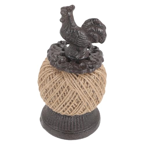 HOMSFOU Dekorativer Eisen Rollenspule mit Seil Rustikaler Tischdekoration Hahn für Heim und Bastelbedarf Robuste Vielseitige und Langlebige Eisenmaterialien für Projekte von HOMSFOU