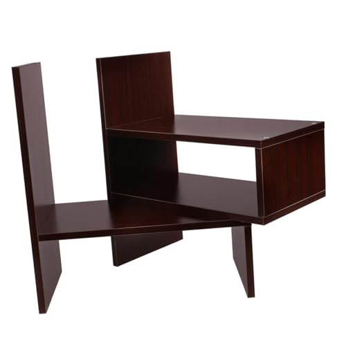 HOMSFOU Desktop Bücherregal Organizer Für Schreibtisch Holz Aufbewahrungsregal Für Magazine Und Bücher Einfache Montage Modernes Design Für Büro Und Zuhause von HOMSFOU