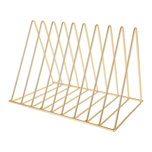 HOMSFOU Desktop Magazine Rack Büroorganisator Zeitschriftenregal Büro -bücherregal Magazin Organizer Arbeitsplatte Desktop-Rack Desktop-Organizer- Desktop-lagerregal Golden Eisen von HOMSFOU