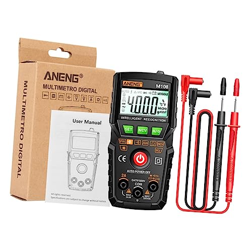 HOMSFOU Digital Multimeter mit Auto Ranging Voltmeter Frequenzmesser Datenhaltefunktion Hintergrundbeleuchtung Taschenlampen Design für Haus und Autoreparaturen Schwarz von HOMSFOU