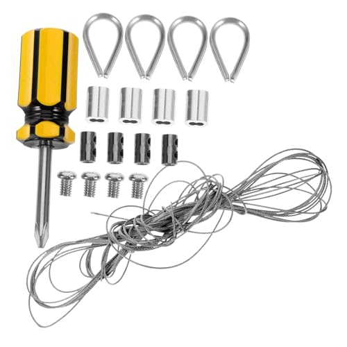 HOMSFOU Drahtseil-Fingerhut-Set für Außenlichterkette, Kabelgeländer und Vorhang-Aufhängesystem, langlebiges, widerstandsfähiges Kabelgeländer-Set mit einfacher Installation, 1 Set von HOMSFOU