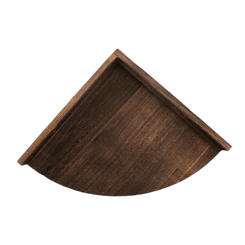 HOMSFOU Dreieckiges schwimmende Regalhalterung Form montieren schmale Regale kleine schwebende Regale schwebendes Fotorahmen Wandregal eckregal wandhalterung Holz Kaffee von HOMSFOU