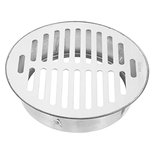 HOMSFOU Edelstahl Bodenablauf Abdeckung Rund Rostfrei Abflussgitter Balkon Bodenablauffilter Korrosionsbeständig für Terrasse Garten und Außenbereich von HOMSFOU