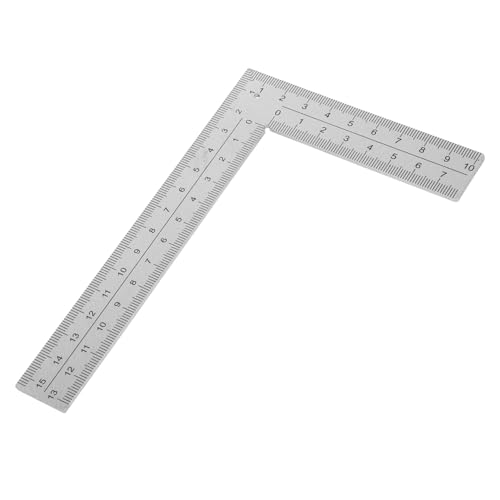 HOMSFOU Edelstahl Winkelmaß Holzarbeit Messlineal mit Metrischer und Imperialer Teilung Präzises Lasergraviertes Schreinerwinkel-werkzeug für Bau Konstruktion und Geometrie von HOMSFOU