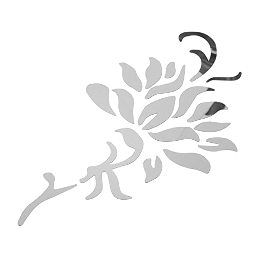 HOMSFOU Elegante Blumen-Wandaufkleber, ästhetische Spiegel-Aufkleber für Heimdekoration, DIY-Kunst für Wohnzimmer, Schlafzimmer und mehr, abziehen und aufkleben, Blumen-Design für glatte Oberflächen von HOMSFOU