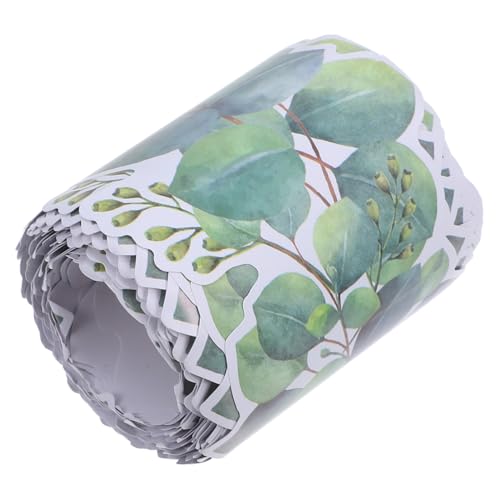 HOMSFOU Eukalyptus Pinnwand Bordüre Selbstklebend Breit Dekorativer Blackboard Hintergrund Sticker Vielseitig Zuschneidbar für Klassenzimmer Wanddeko DIY Bulletin Board Trim von HOMSFOU