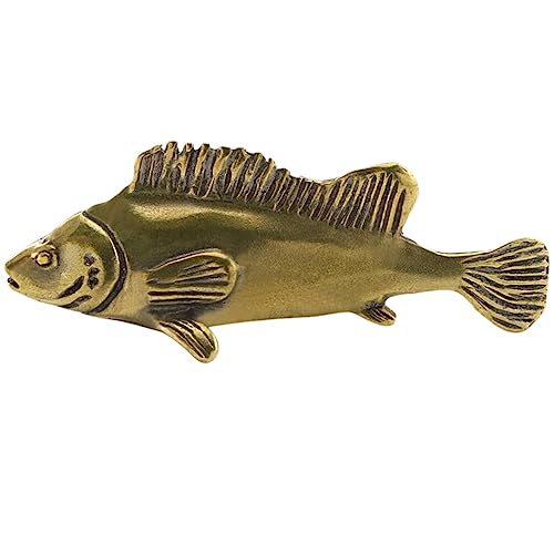 HOMSFOU Feng Shui Fisch Statue Figur Messing Tee Haustier Goldener Fisch Reichtum Glücksfisch Modell Skulptur Desktop Ornament Für Home Office Dekor von HOMSFOU