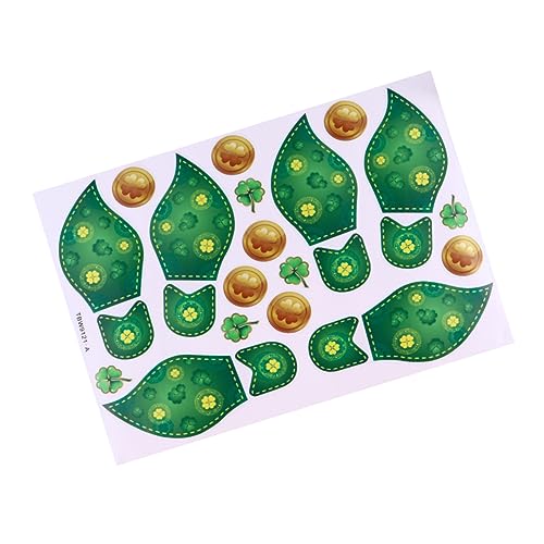 HOMSFOU Fußabdruck-bodenaufkleber Pfefferminzbodenaufkleber St. Patricks Day Aufkleber Etiketten Fußabdruck Wandtattoo Pfefferminz-bodenaufkleber Klee-abziehbilder Gold Persönlichkeit Pvc von HOMSFOU