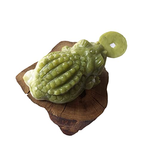 HOMSFOU Geldfrosch-Statue Auto- Kröte Mit Münzjade Dreibeinige Kröte Glücklicher Geldfrosch Jadekröte Feng Shui Neuheit Tier Frosch Statue Geld Kröte Figur Jade- - Mini Büro von HOMSFOU
