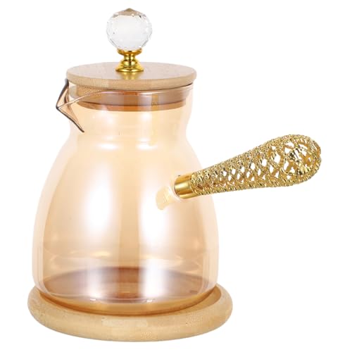HOMSFOU Glas Türkische Kaffeekanne mit Langem Seitengriff Vielseitiger Milch Butterwärmer Stovetop Teekessel für Heiße und Wasser Elegantes Design für Türkischen Kaffee HOMSFOU Glas Türkische Kaffeekanne mit Langem Seitengriff Vielseitiger Milch Butterwärmer Stovetop Teekessel für Heiße und Wasser Elegantes Design für Türkischen Kaffee von HOMSFOU