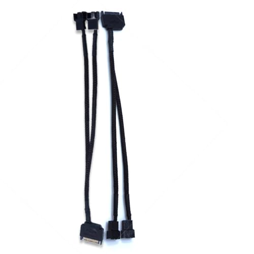 HOMSFOU Hauptplatine CPU 1 bis 2 zu 3 PIN und 4 PIN Lüftersplitter, PWM 4P Adapterkabel, Verlängerungskabel für PC-Lüfter, Stromkabel Anschlüsse, Schwarz von HOMSFOU