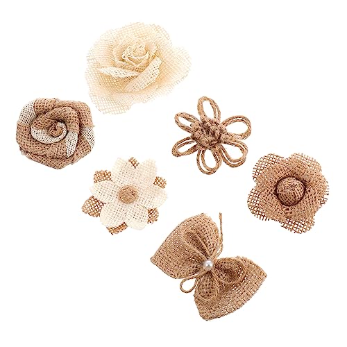 HOMSFOU Hochzeitsdeko Jute Blumen Teiliges Set Dekorative Schleifen für Heim und Partygestaltung Vielseitig Einsetzbar für Kränze Bilderrahmen Flaschen und Scrapbooks von HOMSFOU