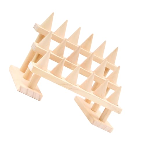 HOMSFOU Holz Ringständer Kegelförmig Ringhalter Aus Holz Ringaufbewahrungsorganizer Schmuckaufbewahrungsbehälter Für Fingerringe Vitrine Display von HOMSFOU