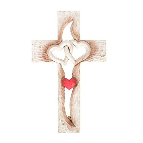 HOMSFOU Holzkreuz Holz Kreuz Tischdeko Kruzifix Stehend Wandkreuz Stehkreuz Tischkreuz Standkreuz Motivationsgeschenke Büro Schreibtisch Wohnzimmer Deko Objekt Aufsteller Jesus Christus Geschenkidee von HOMSFOU