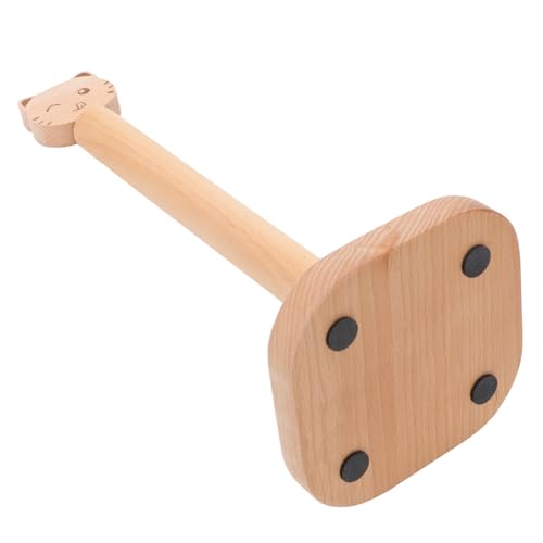 HOMSFOU Holzpapierhalter Katzenform mit Stabilem Sockel Vertikaler Küchenrollenhalter aus Langlebigem Buchenholz Platzsparend Sicher und Praktisch für Haushalt und Küche von HOMSFOU