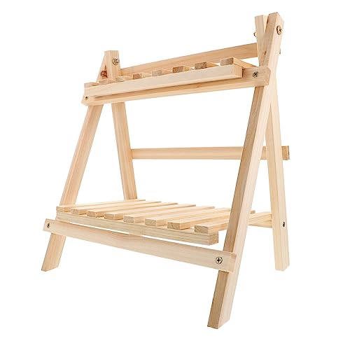 HOMSFOU Holzregal Doppelt Veranstalter Stand Schrankorganisatoren Und Aufbewahrung Schreibtischorganisatoren Desktop-lagerregal Aus Holz Buchregal Für Desktop Tischablage Khaki Hölzern von HOMSFOU