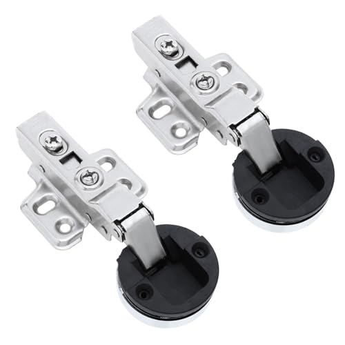 HOMSFOU Hydraulische Glastürscharniere mit integriertem Dämpfer, rostbeständig, strapazierfähig, verstellbar, für Küchenschränke, 2 Stück von HOMSFOU