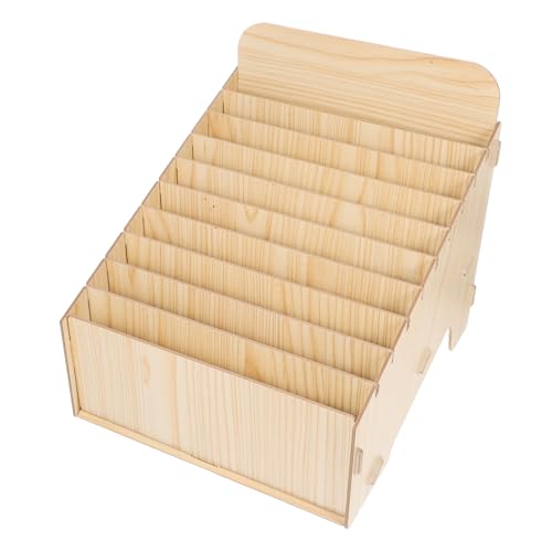 HOMSFOU Kasten Rechnungsorganisationsbox Sculch-tablett-teiler Briefhalter Für Den Schreibtisch Kleine Postfächer Telefon-Organizer-Station Telefongefängnis Holz Beige von HOMSFOU