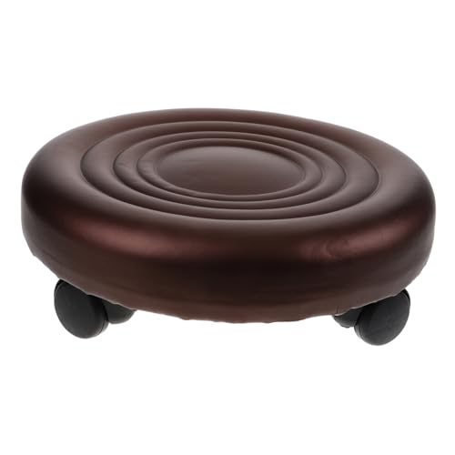 HOMSFOU Kleiner Hocker mit Rollen Hocker mit Rädern Unter Schreibtischfußstütze kleine Rollhocker Sitz Stuhlräder runden niedriger Rollhocker tragbarer Stuhl rollender Fußhocker Pu Braun HOMSFOU Kleiner Hocker mit Rollen Hocker mit Rädern Unter Schreibtischfußstütze kleine Rollhocker Sitz Stuhlräder runden niedriger Rollhocker tragbarer Stuhl rollender Fußhocker Pu Braun von HOMSFOU