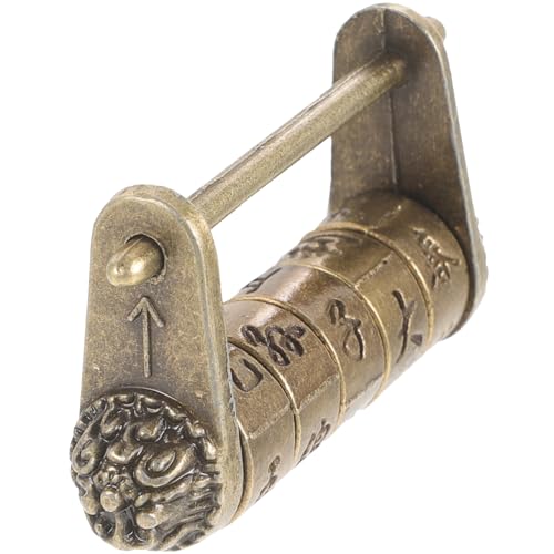 HOMSFOU Kleines Vintage Metall Zahlenschloss im Chinesischen Stil Antikes Passwortschloss für Schublade und Schrank und Dekorativ für Kindersicherheitsanwendungen HOMSFOU Kleines Vintage Metall Zahlenschloss im Chinesischen Stil Antikes Passwortschloss für Schublade und Schrank und Dekorativ für Kindersicherheitsanwendungen von HOMSFOU