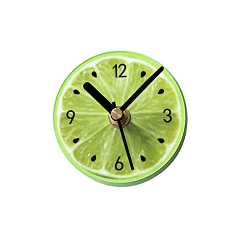 HOMSFOU Kühlschrankuhr Magnetuhr Wanduhr Nicht Tickend Batteriebetriebene Uhr Magnet Nachricht Aufkleber Für Home Office 1 Stück (Grüne Zitrone) von HOMSFOU
