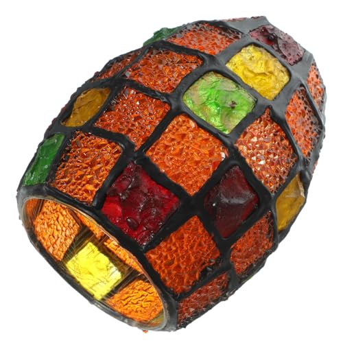 HOMSFOU Lampenschirm Aus Buntglas Mosaik Lichtschirm Lampenschirm Aus Glas Lampenabdeckung Aus Glas Pendelleuchte Kleiner Lampenschirm Retro-lampengehäuse Kronleuchter Schatten Klassisch von HOMSFOU