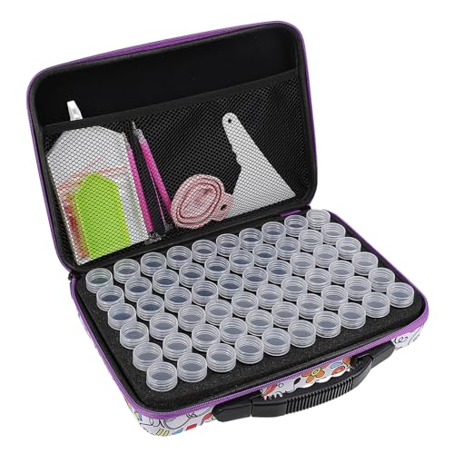 HOMSFOU Leichtgewichtige Aufbewahrungstasche für Diamantmalerei Multifunktionale Strapazierfähige Tragetasche mit Fächern zum Organisieren von Bastel und Perlenzubehör von HOMSFOU