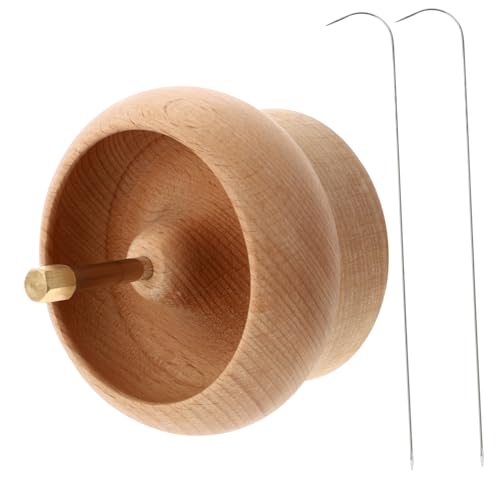 HOMSFOU Manueller Bead Spinner Holz Bead Drehteller mit Gebogenen Nadeln DIY Schmuckherstellungs für Schnelles Auffädeln und Effizientes Perlenfädeln von HOMSFOU